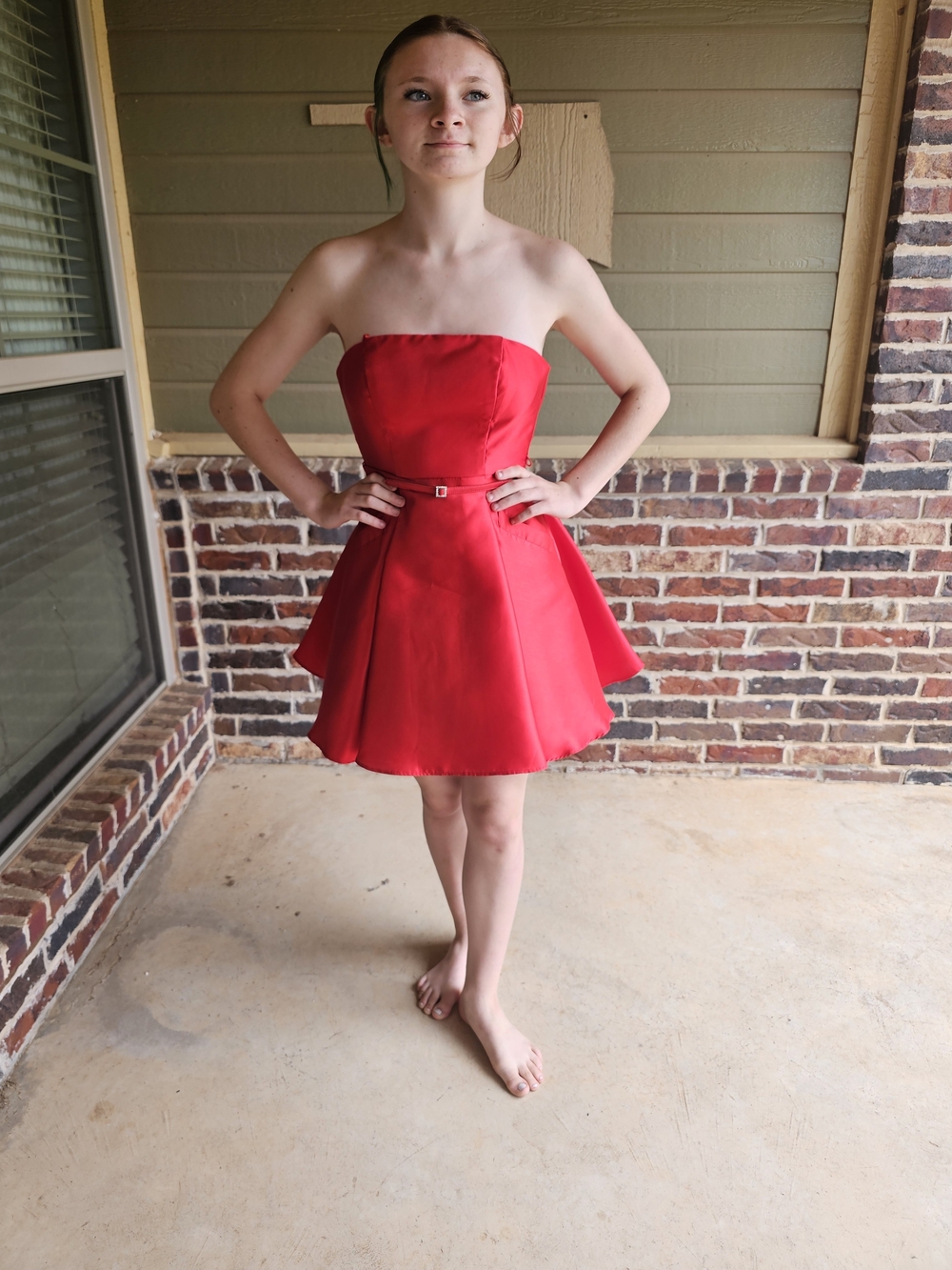 City Studio Strapless Red Fit & Flare Mini Dress